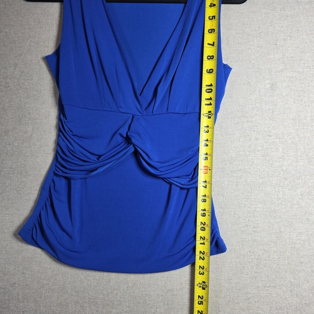 Venus Blue Draped Tunic Top Sleeveless Ruched Front Blouse Womens XS - Picture 3 of 8